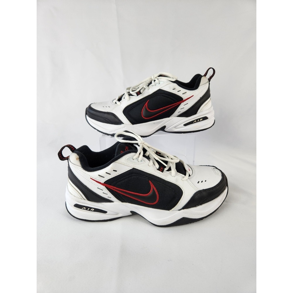 Nike AIR MONARCH‎ IV Men White Black Red 101 Walking Shoe Sneakers Dad Sz 10